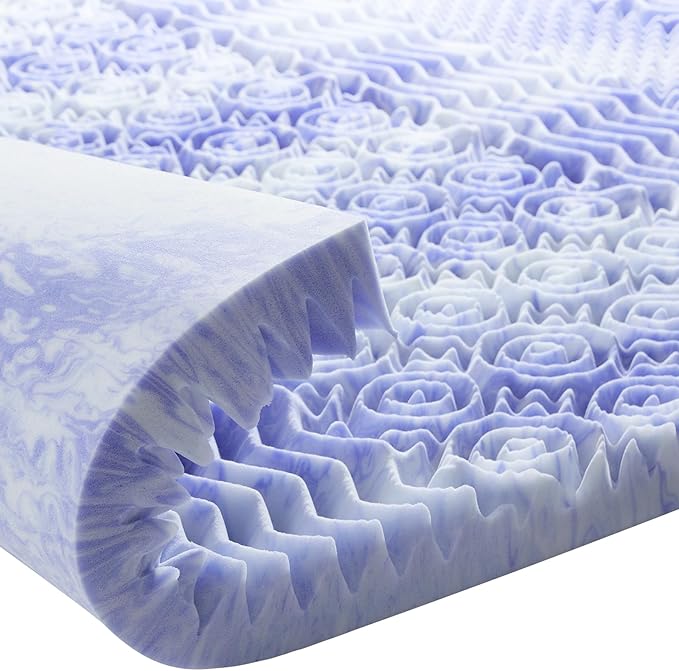 Dreamsmith 4 Inch 7-Zone Queen Memory Foam Mattress Topper, Cooling Gel Infused Foam Mattress Pad, Queen Size Bed, CertiPUR-US Certified