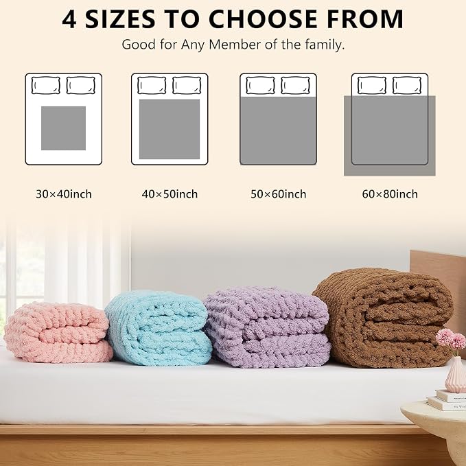 L'AGRATY Chunky Knit Throw Blanket - Image 6