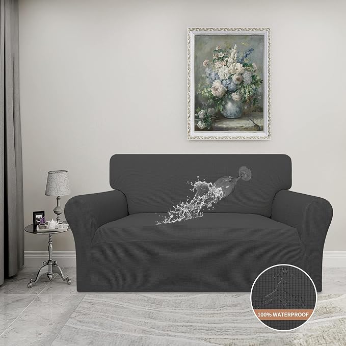 Easy-Going 100% Waterproof Loveseat Couch Cover Stretch Jacquard Sofa Cover | - Image 2