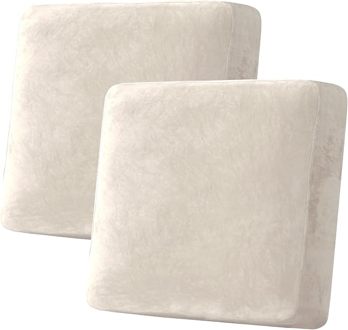 H.VERSAILTEX Velvet Stretch Couch Cushion Cover Plush Cushion Slipcover by HVERSAILTEX