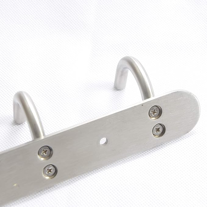 Coat Hook Rack Wall Mounted - Sagmoc Towel Hook Rail with 6 Round Hooks/16-inch/304Stainless Steel Brushed Nickel/Super Easy Installation/Rust and Water Proof/Perfect Home Storage & Organization