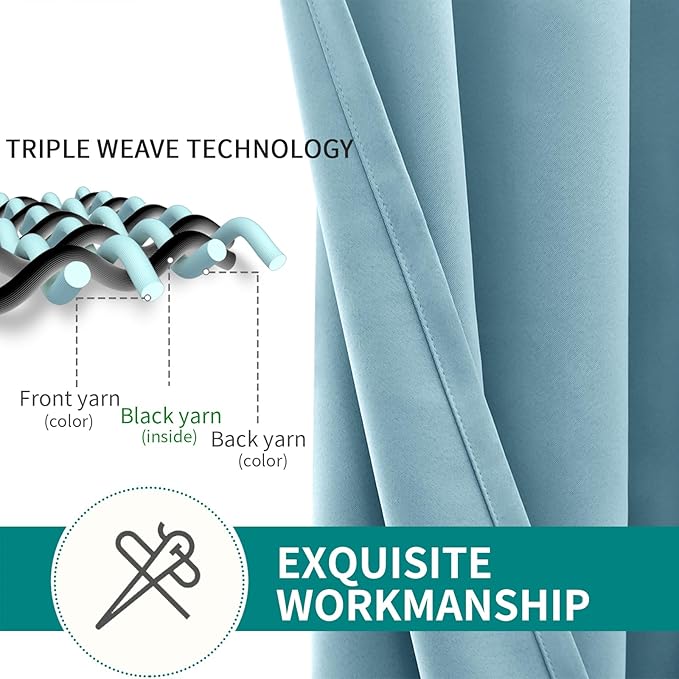BGment Room Darkening Curtains 108 Inches Long - Grommet Thermal Insulated Drapes Window Treatment Curtains for Bedroom, 2 Panels, 52 x 108 Inch, Greyish Blue