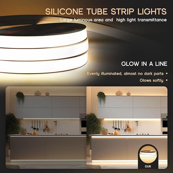 LED Strip Lights Pink,32.8ft 110-120V Neon Rope Lights,Flexible Silicone Outdoor Waterproof Neon Strip Lights for Bedroom,Mirror,Kitchen Cabinet, Living Room,Halloween Decor