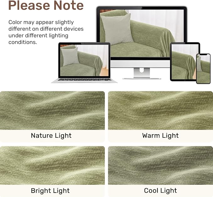 2 Pieces Sectional Couch Covers L Shaped Cover XXL Light Sage | Thick Washable - Image 8