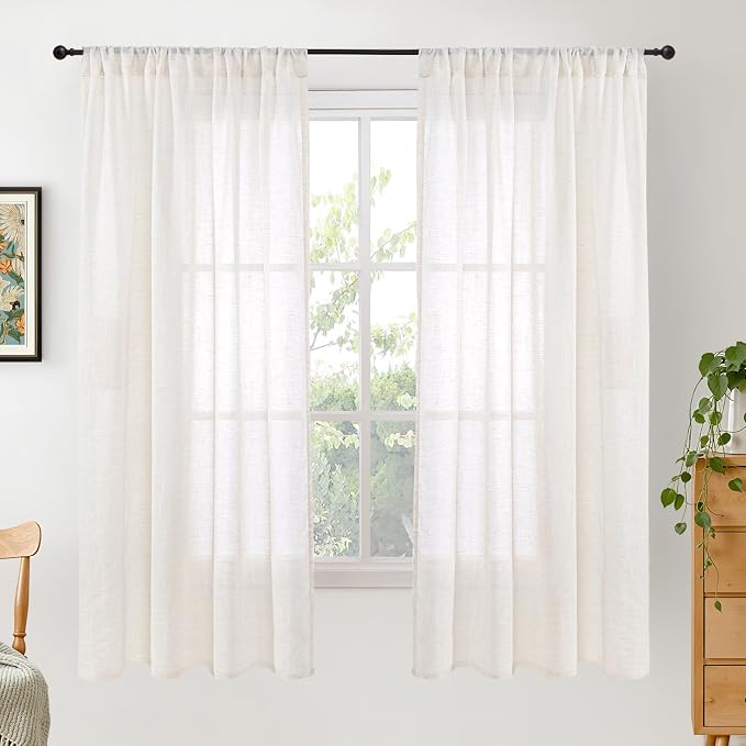 BGment Natural Linen Curtains 42X63 Inch Length by BGment
