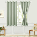 Blackout Curtains for Bedroom, 2 Panels, Seafoam Green 52 x 45 Inch | Thermal by Hiasan