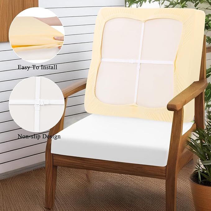 HEBE Outdoor Cushion Covers 12 Pcs, Stretch Patio Sofa Couch Cushion Cover | - Image 4