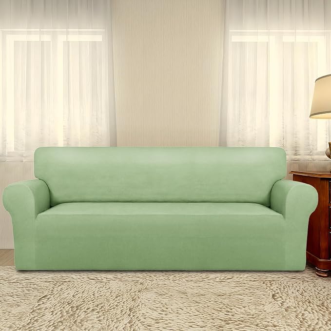 PureFit Stretch Couch Covers for Sofa Large Sofa Slipcovers Sage Green | - Image 2