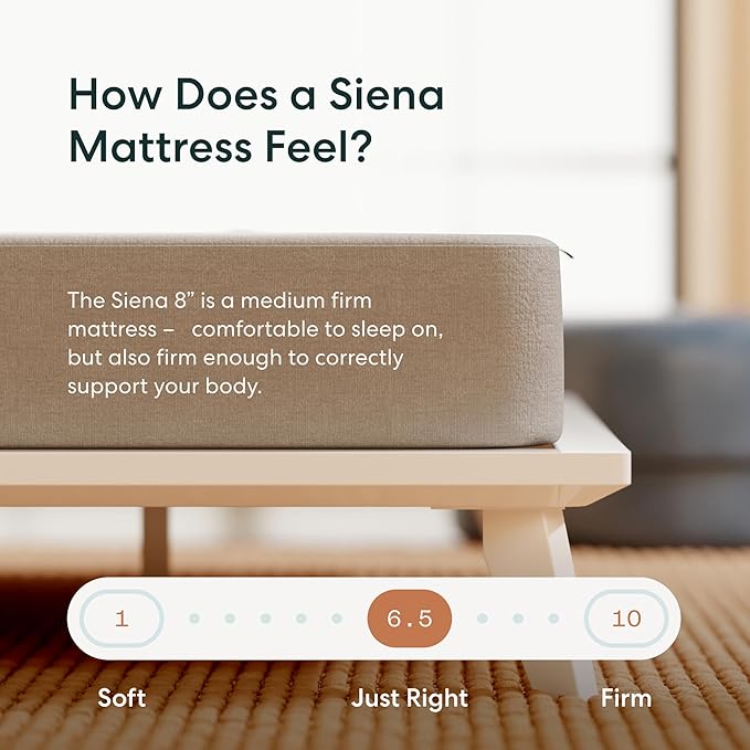 Siena 8” Full Mattress with Adjustable Base - Head & Foot Incline - Medium Firm Gel Memory Foam - Premium Pressure Relieving Layers - Wireless Remote with Memory - Zero Clearance - Zero Gravity