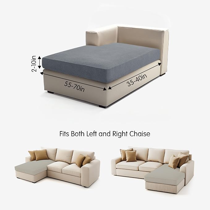 Hokway Stretch Chaise Cover Individual Couch Cushion Slipcovers Reversible - Image 3