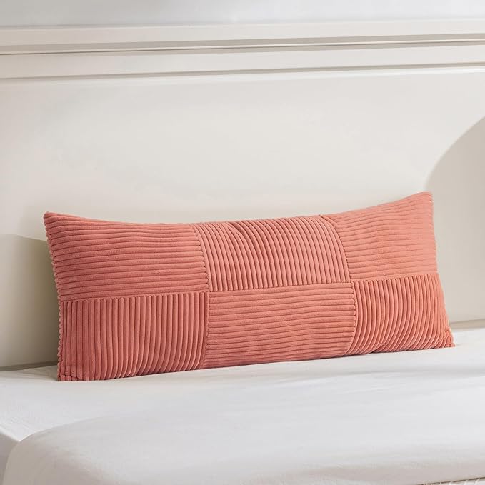 Fancy Homi Set of 2 Coral Boho Long Lumbar Body Decorative Throw Pillow Cover - Image 6