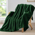 BEDELITE Ribbed Twin Blanket for Couch & Bed, Forest Green, Warm Yet Lightweight by BEDELITE