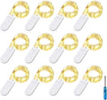Fairy Lights CR2032 Battery Operated,6.6Ft/2Meter 20 LEDs Micro Silver Wire String Lights for Bedroom Christmas Party Wedding Decoration(Warm White, 12 Pack)