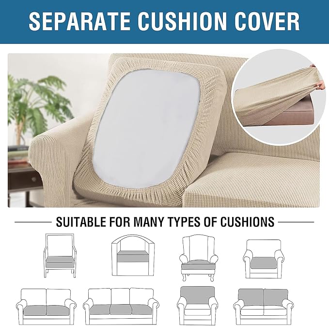 H.VERSAILTEX 4 Piece Stretch Sofa Covers - Image 7