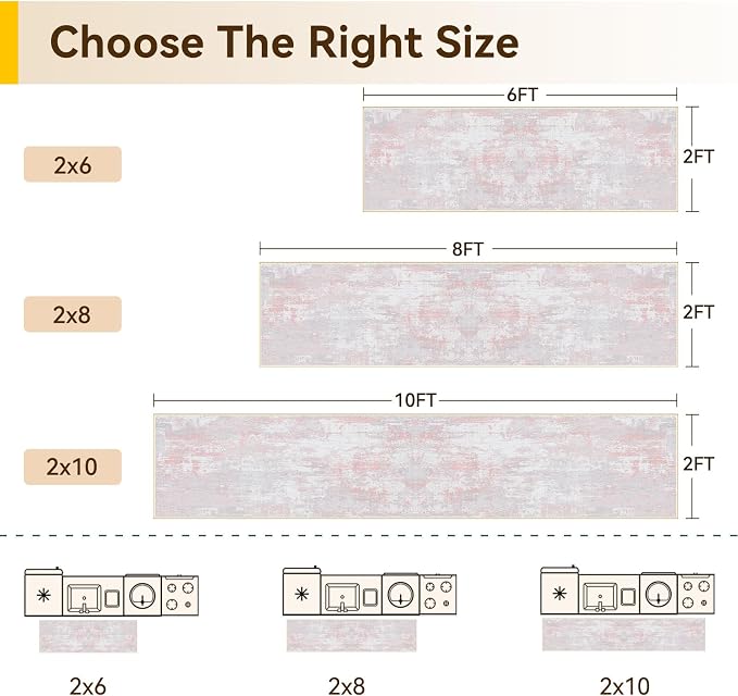 RELEANY Washable Runner 2'x8' Abstract Area Rug - Image 2