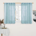 40 Inch Length Linen Curtains for Small Windows Over Silk 2 Panels | Semi Sheer by LAMIT