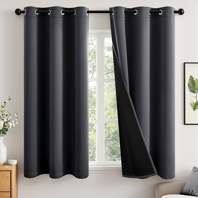 MIULEE Grey 100% Blackout Curtains by MIULEE