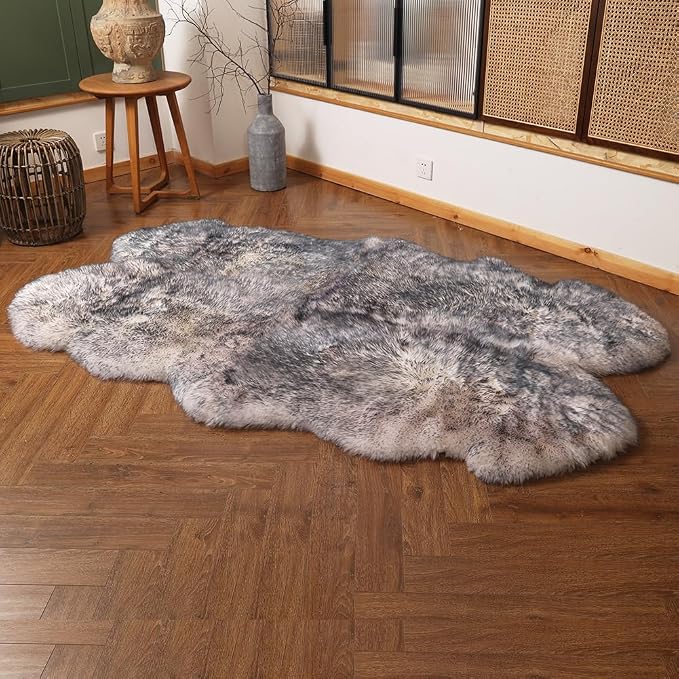 LLB Genuine Sheepskin Area Rug Wool Rug Fur Carpet Fluffy Shaggy Fur Rug - Image 4