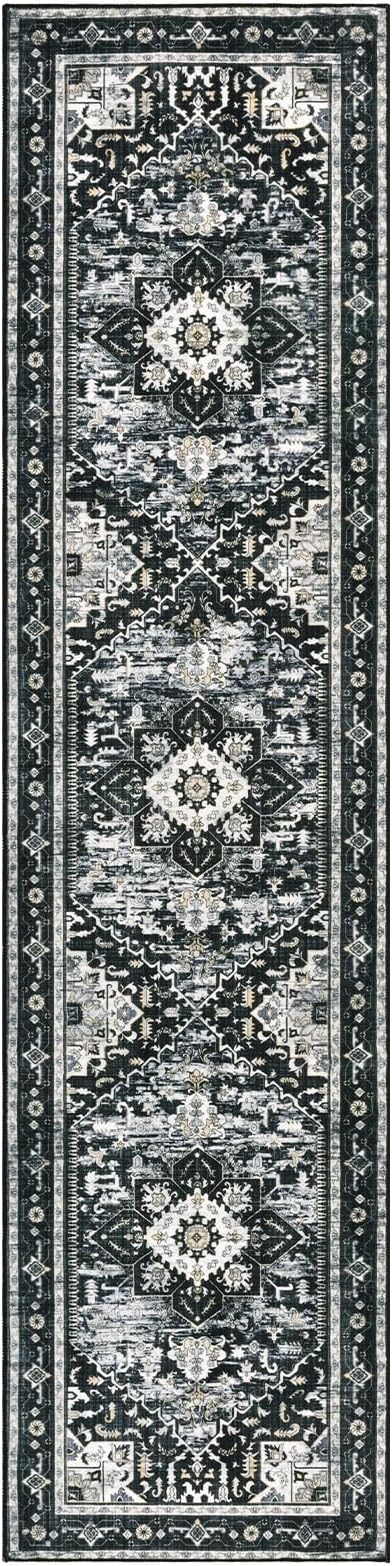 Yamaziot Washable Runner Rug, 2x8 Non-Slip Boho Vintage Hallway Kitchen Rug | - Image 2