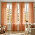MIULEE Fall Orange Sheer Curtains 96 Inches Long 4 Panels 42 x 96 Inches | by MIULEE