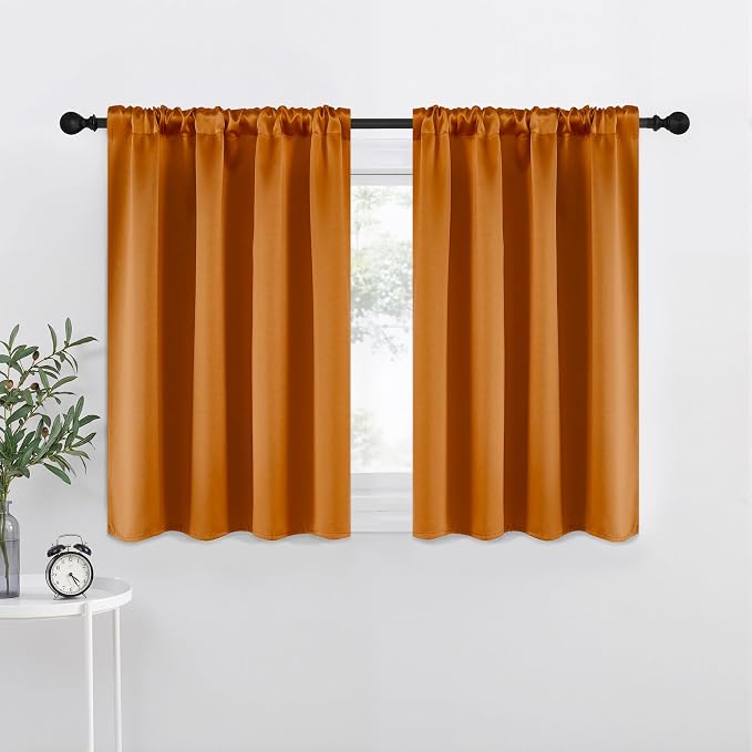 NICETOWN Room Darkening Cafe Satin Curtains by NICETOWN