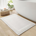 RESARE Waffle Bath Mat for Bathroom, Non Slip Bathroom Rugs 17"x24" White | by Resare