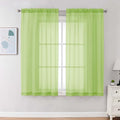 Chyhomenyc Sheer Curtains 63 Inch Length 2 Panels, Lime | Light Filtering by Chyhomenyc