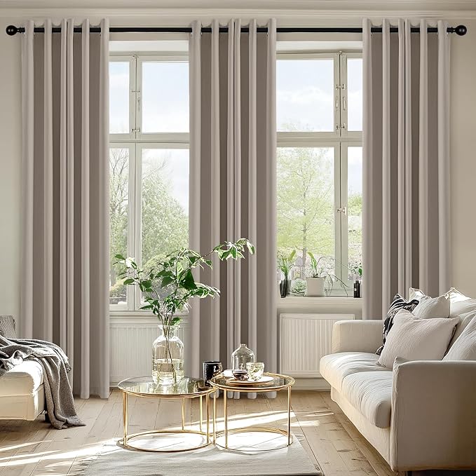 MIULEE Blackout Curtains for Bedroom 2 Panels 40 x 84 Inch Long Stone | Thermal - Image 6