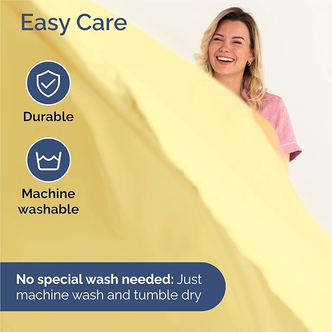 King 6 Piece Sheet Set - Comfy Breathable & Cooling - Ultra Soft Hotel Luxury Bedding Set w/ 8-16 Inch Deep Pockets - 1 Flat & 1 Fitted Sheet & 4 Pillowcases - Cozy, Wrinkle Free & Easy Care - Yellow