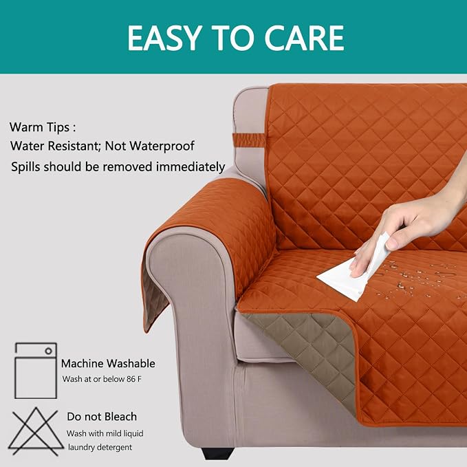 U-NICE HOME Reversible Recliner Chair Covers, Pet Friendly, Elastic Straps - Image 3