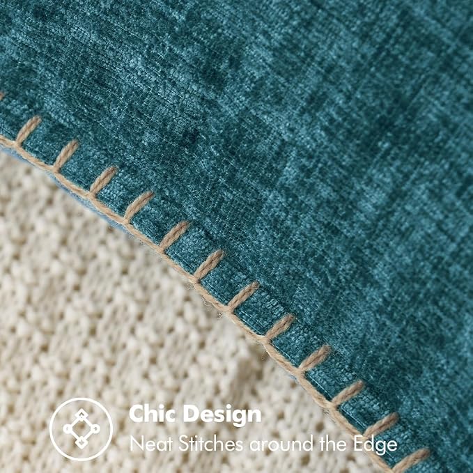 MIULEE Decorative Lumbar Throw Pillow Covers 12x20 Inch Dark Teal 2 Pack | - Image 2
