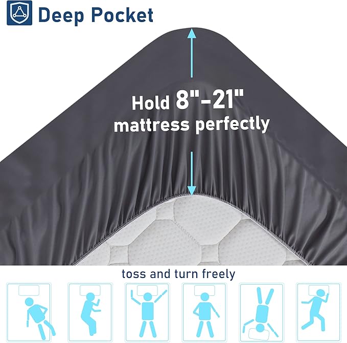 Twin Mattress Topper Extra Thick Pillowtop Cooling Plush Mattress Pad Cover Protector with 8-21 Inch Deep Pocket 3D Snow Down Alternative Fill Grey