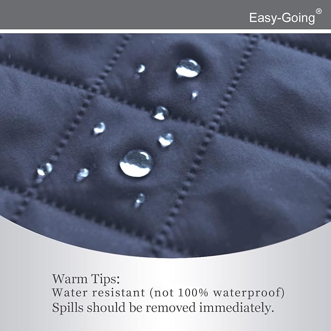 Easy-Going Reversible Couch Cover, Recliner 22 in, Dark Blue/Light Blue | - Image 4