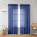 Royal Blue Sheer Curtains 78 Inches Long 2 Panels Set, Privacy Light Filtering by Lecloud