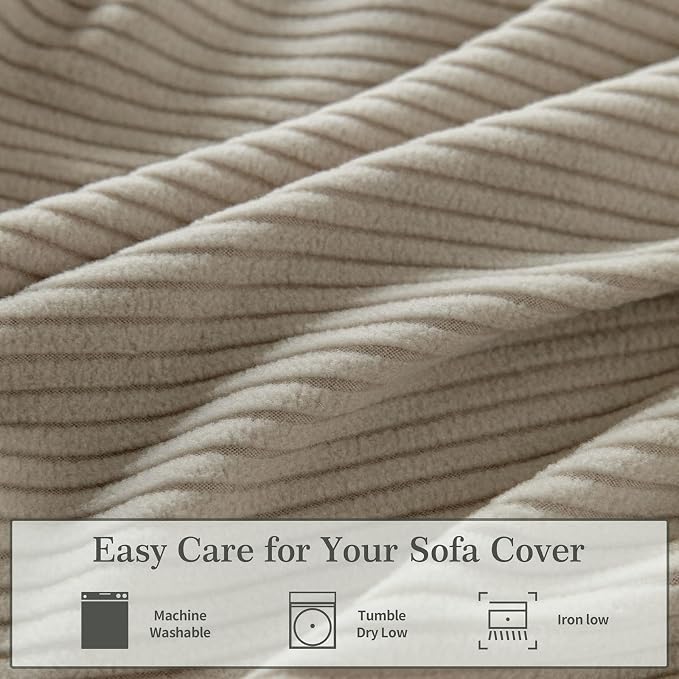 OHSIO Sectional Couch Covers, Wear Resistant Stretch Sofa Covers Washable Soft - Image 6
