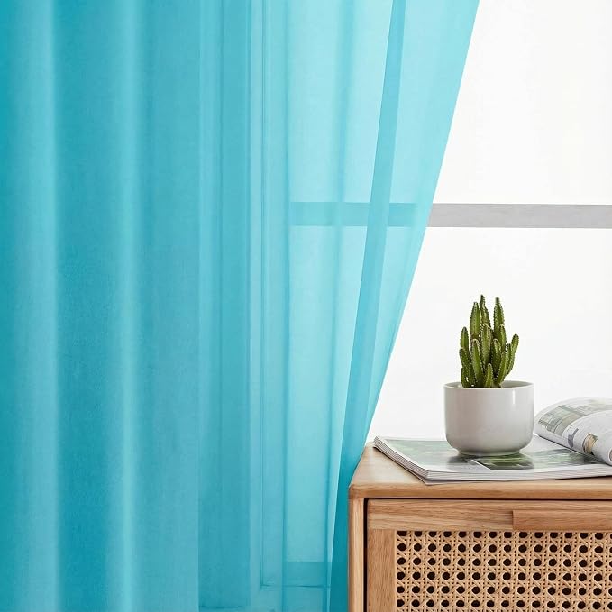 Sheer Curtains 84 Inches Long 2 Panels Set - Image 6