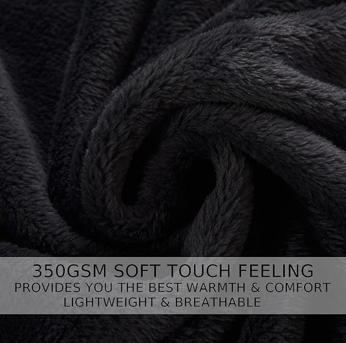 HOZY Soft Blanket Queen Size Fleece Warm Fuzzy Throw Blankets for The Bed Sofa Lightweight 350GSM Charcoal Grey 90"*90"