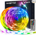 DAYBETTER Led Strip Lights 200ft, RGB Led Light Strip with 44Keys Remote Controller, Color Changing Led Lights for Bedroom 100 ft of 2 Rolls