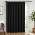 INOVADAY Linen Textured 100% Blackout Sliding Door Curtains 102x108 Black | 1 by INOVADAY
