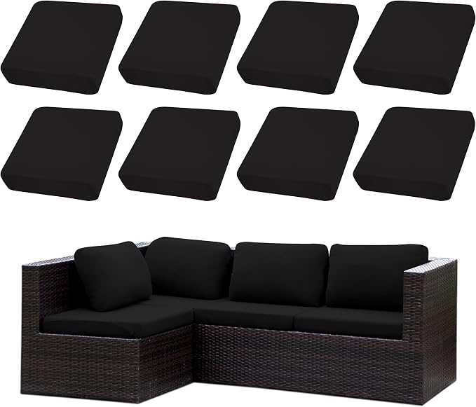 8PCS Patio Cushion Covers.Patio Furniture Couch SeatSlipcovers | Washable by SUKAIKEQA