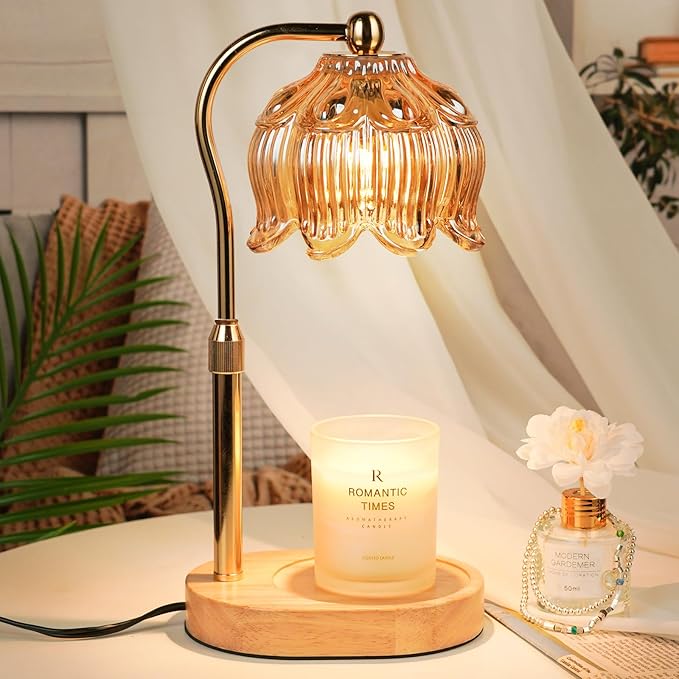 Christmas Birthday Gifts for Women, Candle Warmer Lamp with Timer & Height Adjustable, House Warming Gift for New Home Essentials, Gift for Mom Her Grandma, Flower Candle Warming Lamp