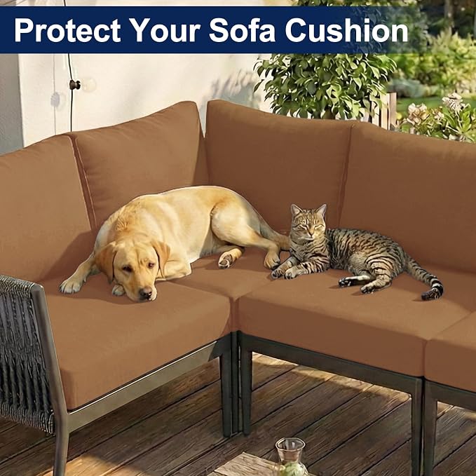 Smiry Waterproof Patio Cushion Covers, Stretch Outdoor Furniture Covers | Couch - Image 8
