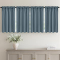 MIULEE 4 Panel Set Short Bedroom Blackout Curtains 54 Inch Long Grey Blue | by MIULEE