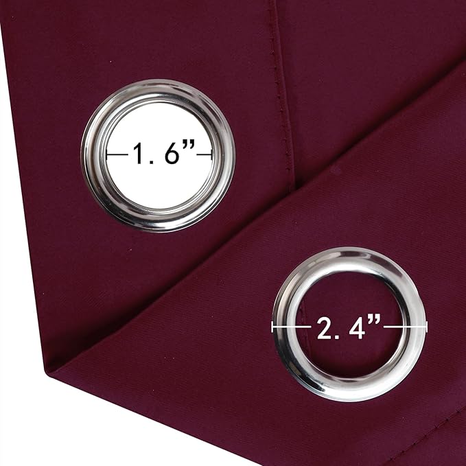 Burgundy Red Blackout Curtains 34 x 84 Inch Length/Set of 2 Curtain - Image 5