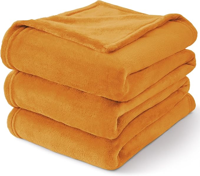 BEDELITE Fleece Blanket Soft Fall Twin Size Blanket Burnt Orange 60"x80" | - Image 8
