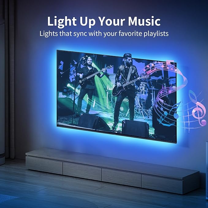 KSIPZE LED Lights for TV, 13ft TV led Backlight for 32-65Inch TVs RGB TV Backlight Behind Music Sync Bluetooth APP & Button Control TV LED Strip Lights USB Powered for Bedroom/Gaming