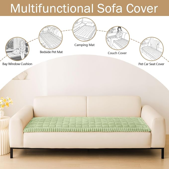 Couch Cover for Dogs, Washable Non Slip Plush Flannel Sofa Protector | Thick - Image 3
