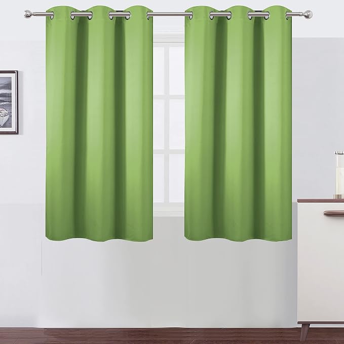 Light Green Blackout Curtains 38 x 54 Inch Length/Set of 2 Curtain by Lemomo