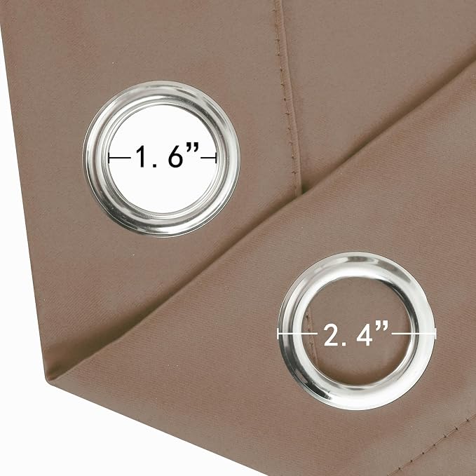 Blackout Curtains 52 x 90 Inch Long Cappuccino Curtains Set of 2 Panels Room - Image 5
