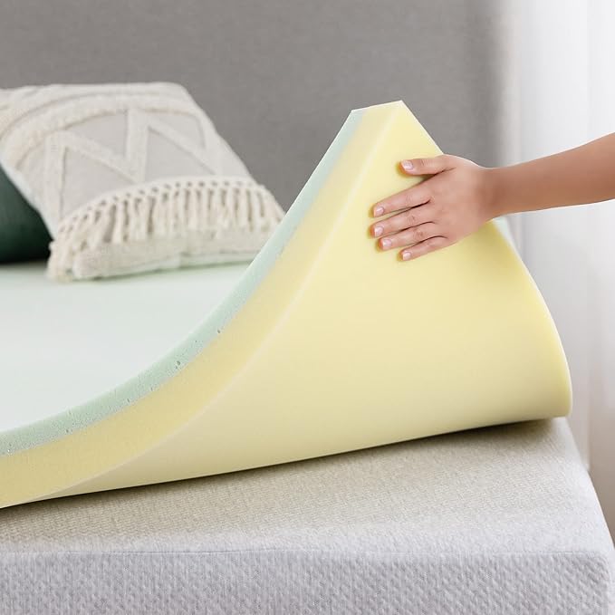 ZINUS 4 Inch Green Tea Memory Foam Mattress Topper, Pressure-Relieving Layers, CertiPUR-US Certified, Twin